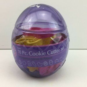 Wilton Easter 10 Piece Cookie Cutter Set Plastic Egg Bunny Flower Carrot Basket